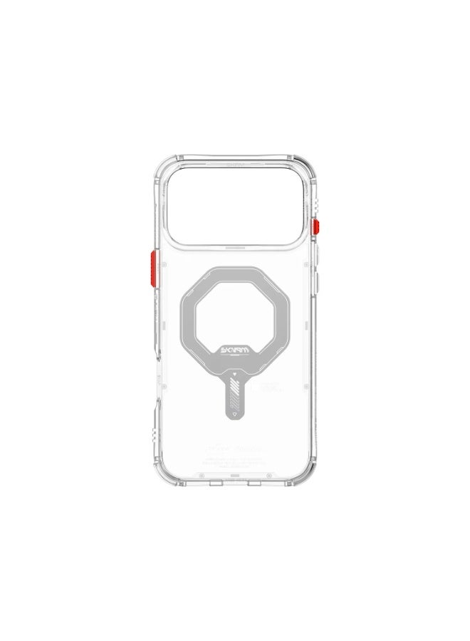 إسكينارما غطاء سكينارما سايدو لجهاز آيفون 17 برو مع حماية من السقوط بارتفاع 8 أقدام، غلاف TPU مضاد للاصفرار، مقاومة للخدوش 2H، واقي للكاميرا والشاشة مرتفع، وحدة حلقة مغناطيسية - شفاف - Image 4