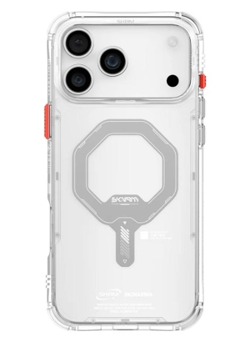 إسكينارما غطاء سكينارما سايدو لجهاز آيفون 17 برو مع حماية من السقوط بارتفاع 8 أقدام، غلاف TPU مضاد للاصفرار، مقاومة للخدوش 2H، واقي للكاميرا والشاشة مرتفع، وحدة حلقة مغناطيسية - شفاف - Image 1