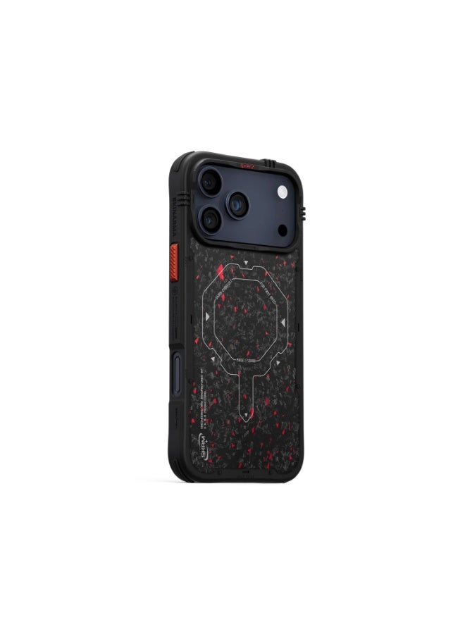 إسكينارما حافظة سكينارما فيكتور لجهاز آيفون 17 برو ماكس مع حماية من السقوط بارتفاع 8 أقدام، ظهر من الكربون المطروق، واقي عدسة الكاميرا المرتفع، أزرار جانبية من الألمنيوم ووحدة حلقة مغناطيسية ماج-تشارج – أسود - Image 3