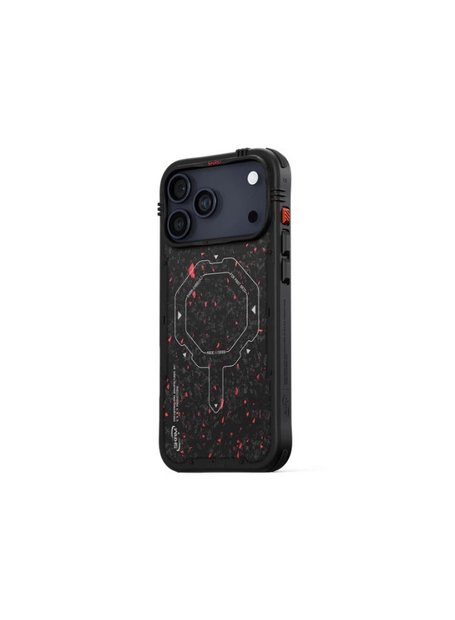 إسكينارما حافظة سكينارما فيكتور لجهاز آيفون 17 برو ماكس مع حماية من السقوط بارتفاع 8 أقدام، ظهر من الكربون المطروق، واقي عدسة الكاميرا المرتفع، أزرار جانبية من الألمنيوم ووحدة حلقة مغناطيسية ماج-تشارج – أسود - Image 2