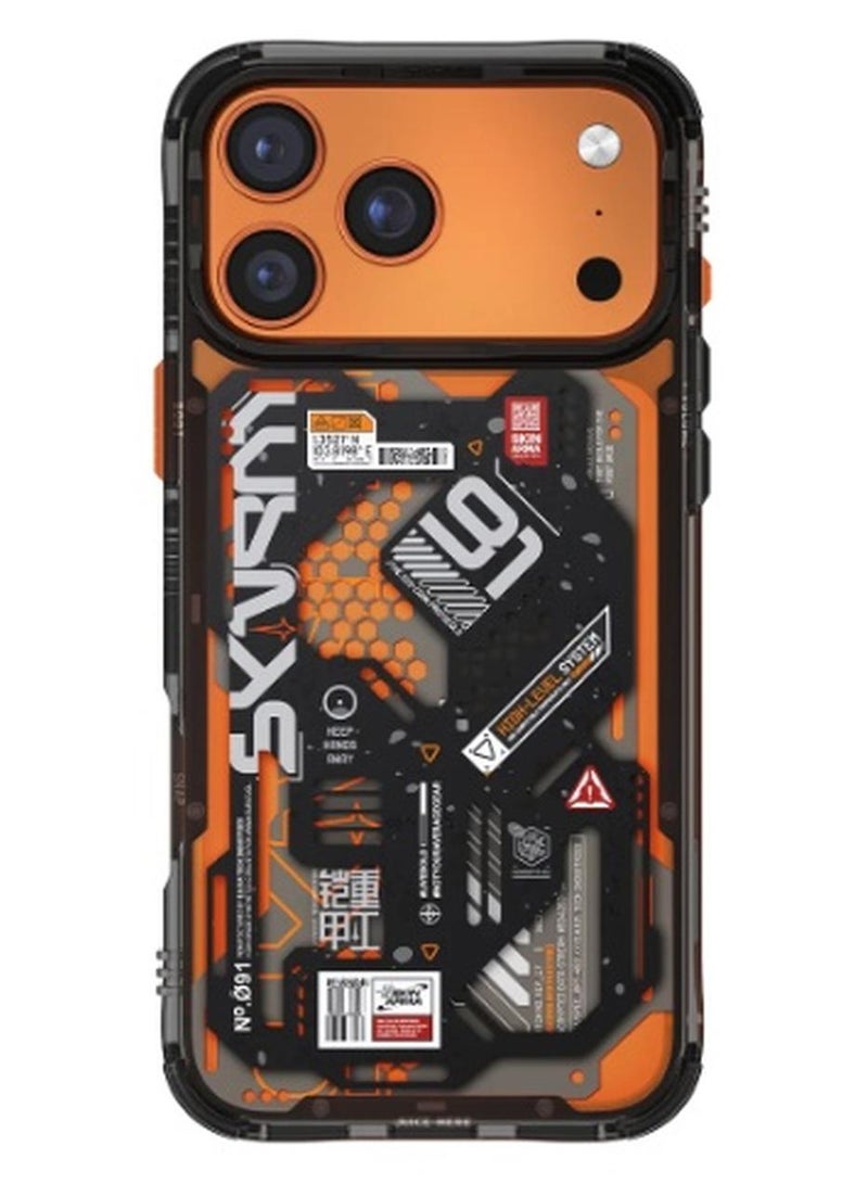 إسكينارما حافظة Skinarma SPECTRA لجهاز iPhone 17 Pro مع حماية من السقوط بارتفاع 8 أقدام، تصميم شبه شفاف مستوحى من الدوائر، وحدة حلقة مغناطيسية للشحن اللاسلكي، وحلقات حبل زاوية قابلة للتبديل - أسود - Image 1