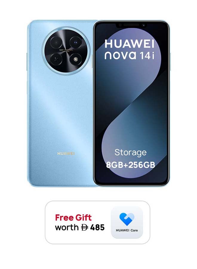 هواوي نوفا 14i ثنائي الشريحة 4G أزرق 8GB RAM 256GB مع خدمة هواوي كير لمدة 3 أشهر بقيمة 485 درهم - النسخة الشرق أوسطية - Image 1