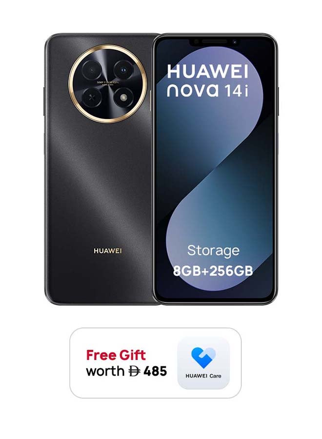 هواوي Nova 14i Dual SIM 4G Black 8GB RAM 256GB With 3 Months Huawei Care Service worth AED 485 - Middle East Version - Image 1
