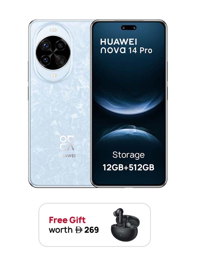 HUAWEI Nova 14 Pro Dual SIM Crystal Blue 12GB RAM 512GB with 100W HUAWEI SuperCharge Turbo + FOC - Middle East Version - Image 1