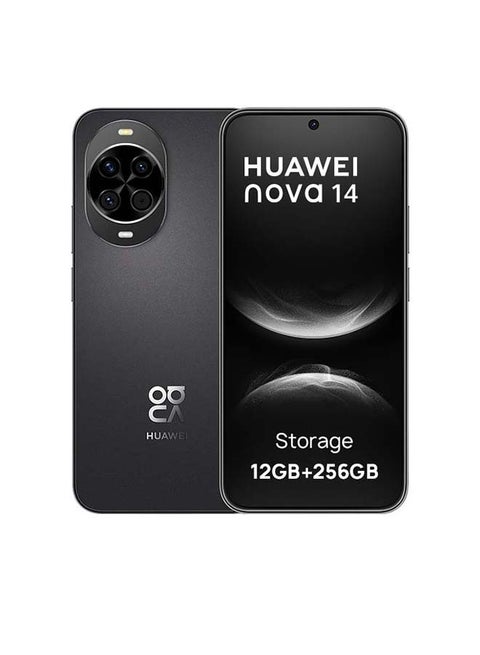 Nova 14 Dual SIM 4G Black 12GB RAM 256 GB with 100W HUAWEI SuperCharge Turbo- Middle East Version