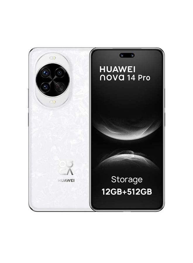 HUAWEI Nova 14 Pro Dual SIM 4G White 12GB RAM 512GB with 100W HUAWEI SuperCharge Turbo- Middle East Version - Image 1