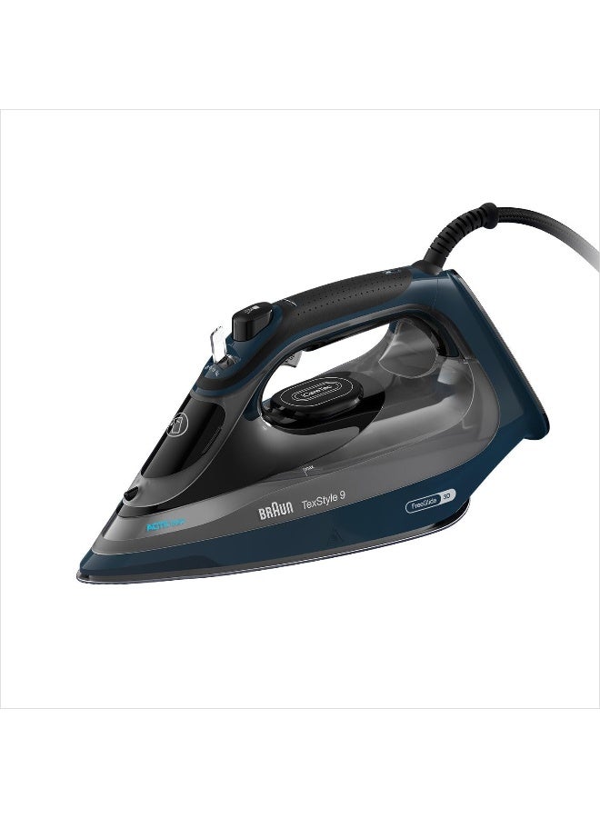 BRAUN TexStyle 9 Steam Iron, 3200W, FreeGlide 3D Technology, EloxalPlus Soleplate, Auto-Off, 330ml Tank - 330 ml 3200 W SI9682DB Dark Blue - Image 1