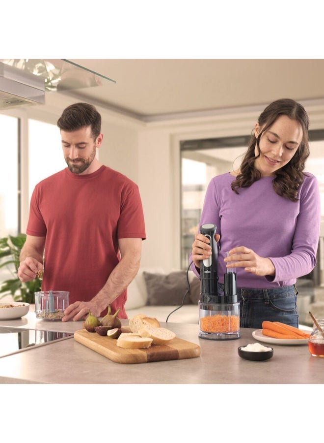 BRAUN MultiQuick 5 Pro Hand Blender with food processor, 25 speeds wheel, Power Bell V Plus, Splash control technology, Anti Splash, 6-in-1, BPA free, Made in Romania MQ55755MBK Black - Image 5