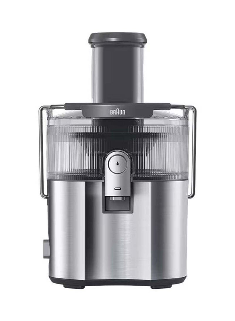BRAUN MultiJuice 7 Centrifugal Juicer with ColdXtract Technology, 75mm Feed tube, 2L Juice Container, Anti Drip System, Quadruple Safety System, Stainless Steel Filter 2 L 1000 W SJ7000YG Silver - Image 1