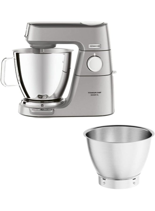 كينوود آلة المطبخ تيتانيوم شيف بيكر XL، 1800 واط، وعاء من الفولاذ المقاوم للصدأ سعة 7 لترات + وعاء إضافي سعة 5 لترات، ميزان EasyWeigh، مع خافق K، خطاف العجين، خفاقة وملعقة كريمة - - Image 3