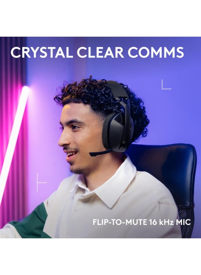 لوجيتيك G321 LIGHTSPEED Wireless Bluetooth Gaming Headset, dynamic comfort and fit, 16 kHz boom mic, 20+ hrs battery, PC, PS4, PS5, Nintendo Switch, Mobile - Black - Image 4