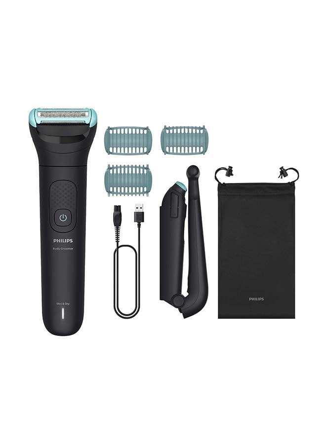 Philips Body Groomer BG5480/15 | Trim & shave body hair | 100% waterproof | Close, smooth results | Foldable back attachment for hard-to-reach areas | 2/3/5 mm combs | Up to 100 min cordless Black - Image 1