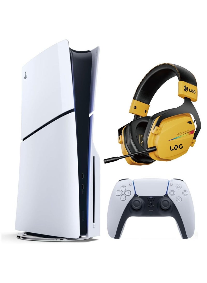 Sony PlayStation 5 Slim Disc Console (KSA Version) With LOG G800 Wireless Gaming Headset - Image 1
