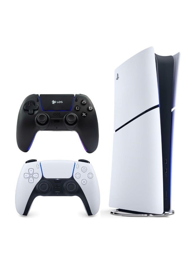 Sony PlayStation 5 Slim Digital Console (KSA Version) With Extra LOG PS5 Controller - Black - Image 1