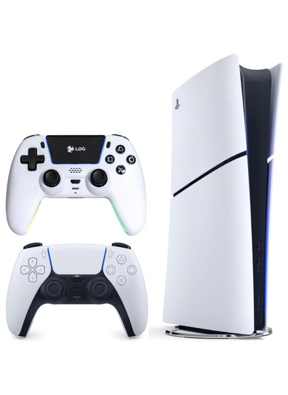 Sony PlayStation 5 Slim Digital Console (KSA Version) With Extra LOG PS5 Controller - White - Image 1