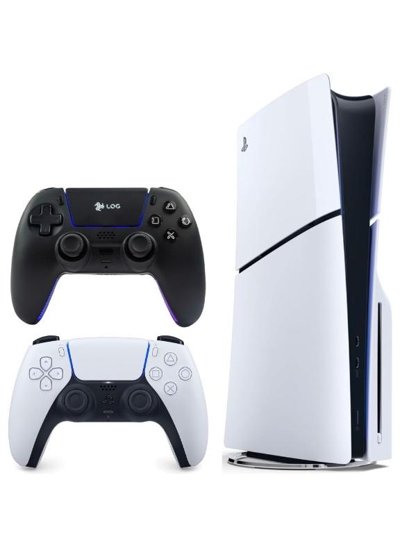 Sony PlayStation 5 Slim Disc Console (KSA Version) With Extra LOG PS5 Controller - Black - Image 1