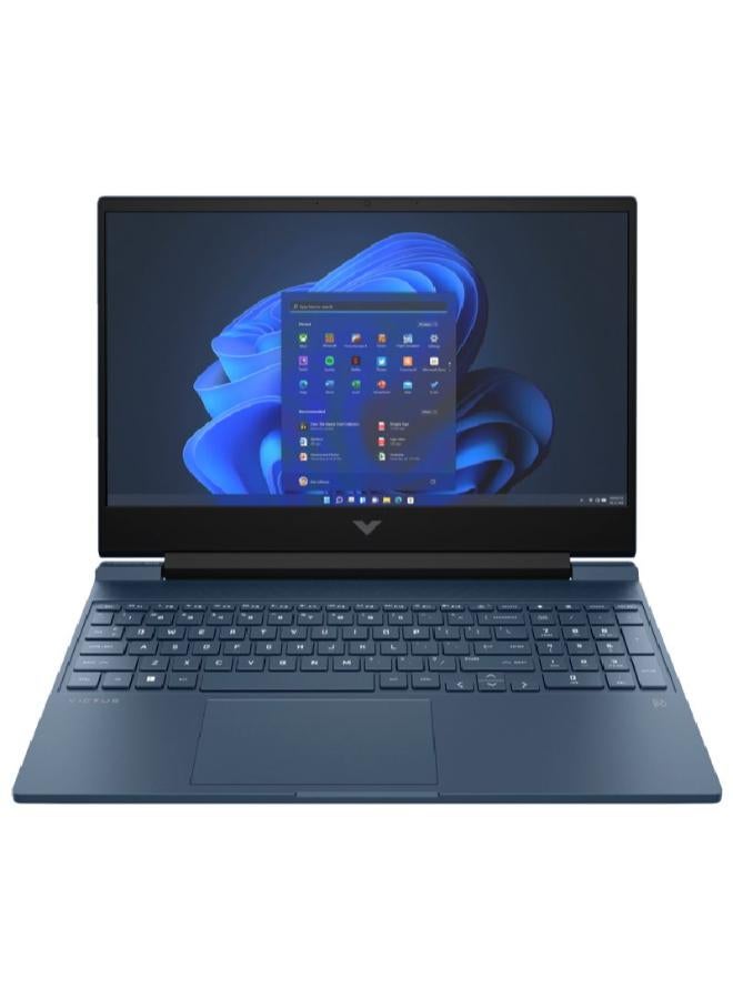 HP Victus 15-fa1096 ne Laptop with 15.6 inch FHD / Intel Core i7-13700H / 16 GB RAM / 512 GB SSD / NVIDIA GeForce RTX 4050 / English & Arabic/ DOS /Performance Blue English Performance Blue - Image 1