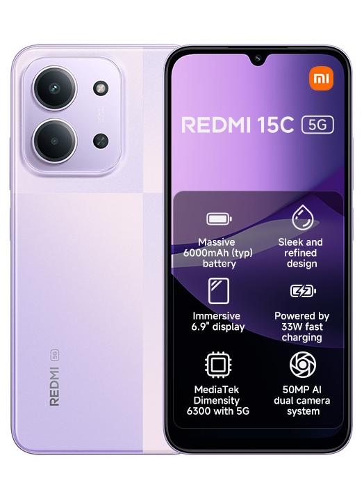 Xiaomi Redmi 15C Dual SIM Dusk Purple 4GB RAM 128GB 5G - Global Version - Image 1