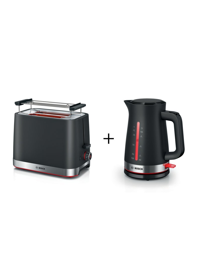 بوش Compact Toaster + Kettle 950 W TAT4M223 + TWK4M223 black - Image 1