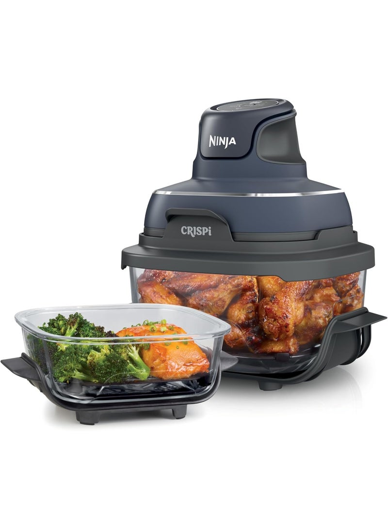 Ninja Crispi 4-in-1 Portable Glass Air Fryer Cooking System, 1500W, 1.4L & 3.8L Glass Containers with Storage Lids, Cyberspace Gray, FN101MEGY, 2 Years Warranty 4 oz 1500 W FN101MEGY Cyberspace Gray
