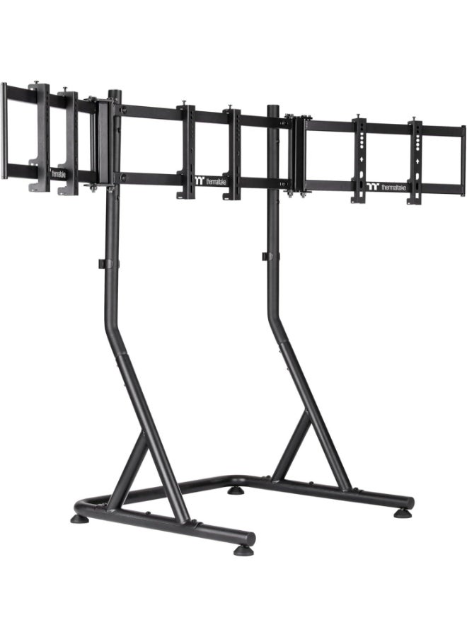 ثيرمال تيك Triple Racing Monitor Stand, Steel Frame, Adjustable Height 920-970mm, Triple Monitor Mount up to 32″ Each, 50kg Load Capacity, VESA 75x75/100x100/200x100/200x200mm, 60° Tilt & Rotation, Foldable, Racing Simulator/Gaming Setup, Black | GEA-RMS-TMSBLK-01 - Image 1