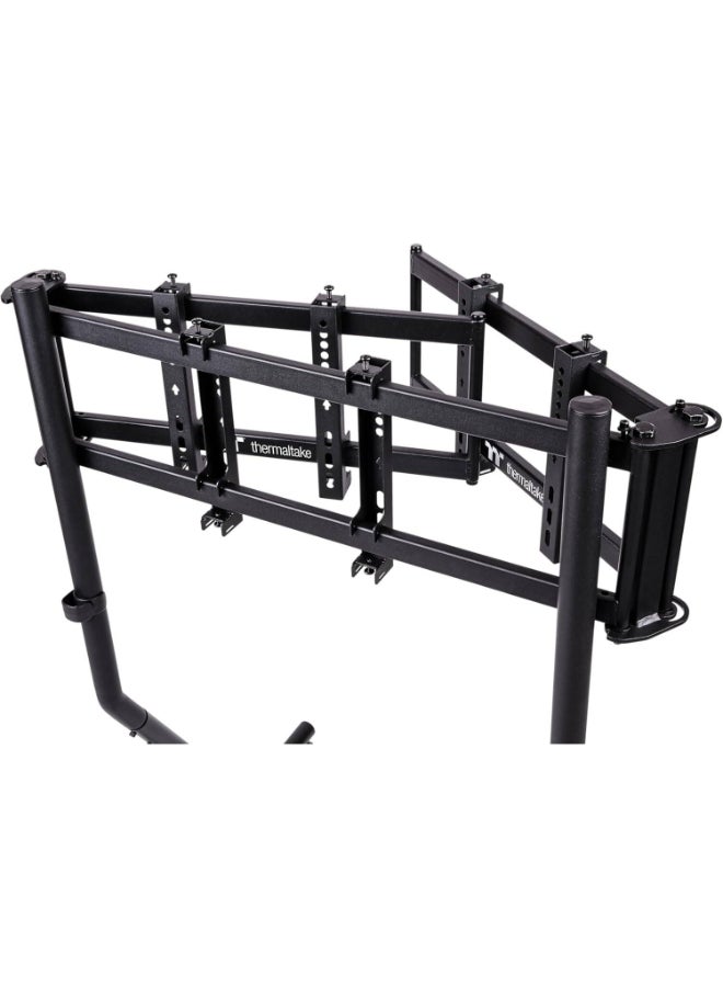 ثيرمال تيك Triple Racing Monitor Stand, Steel Frame, Adjustable Height 920-970mm, Triple Monitor Mount up to 32″ Each, 50kg Load Capacity, VESA 75x75/100x100/200x100/200x200mm, 60° Tilt & Rotation, Foldable, Racing Simulator/Gaming Setup, Black | GEA-RMS-TMSBLK-01 - Image 3