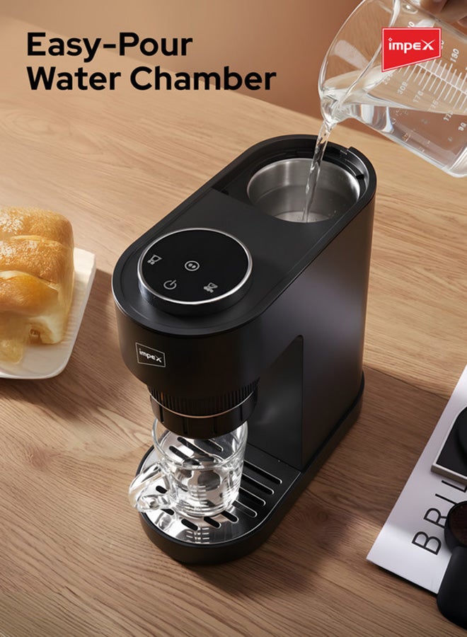 إمبكس صانعة القهوة | آلة قهوة ساخنة وباردة | آلة إسبريسو 800 واط مع ضغط 15 بار | سعة 150 مل مدمجة | شاشة رقمية ذكية، تحضير بلمسة واحدة، إيقاف تلقائي | تحضير دقيق، صينية تنقيط قابلة للإزالة | تسخين سريع | IECM2003 - Image 5