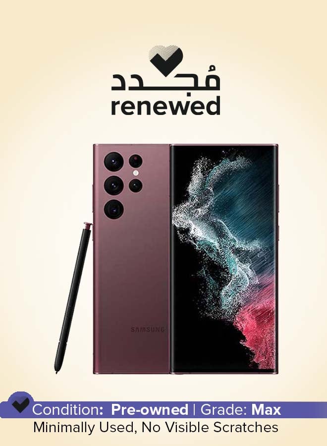 Samsung Renewed - Galaxy S22 Ultra Burgundy 12GB RAM 256GB 5G - International Version - Image 1