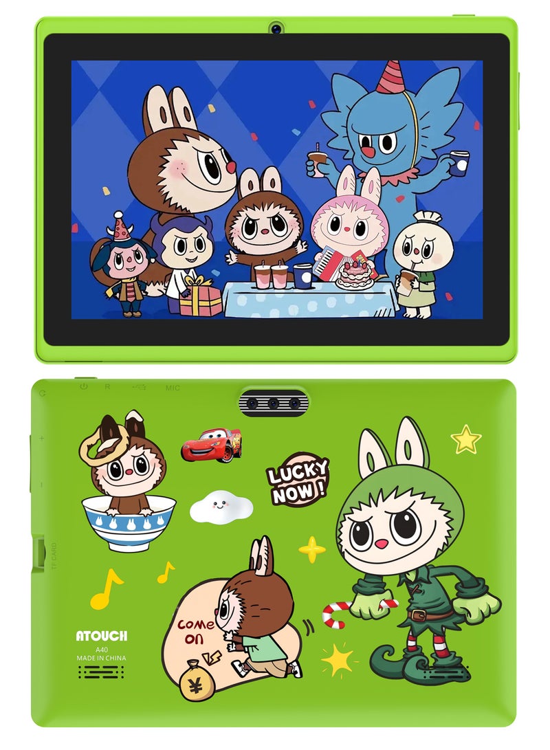 ATOUCH A40 8-Inch Android Kids Tablet 8GB RAM 256GB ROM Wi-Fi Toddler Tab Early Education and Learning Smart Tablet Dual Camera Silicone Case – Green - Image 2