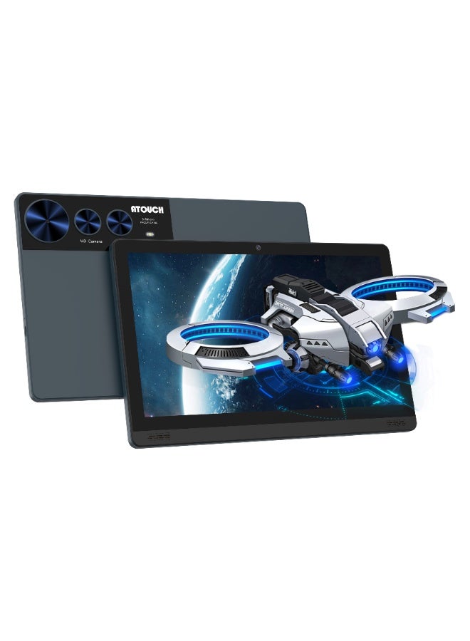 ATOUCH S-Tab Pro 12-Inch IPS Android 14 Kids Tablet 8GB RAM 512GB ROM Wi-Fi 5G Dual SIM Bluetooth Educational Tablet with Keyboard, Mouse & Foldable Stand Case – Grey - Image 1