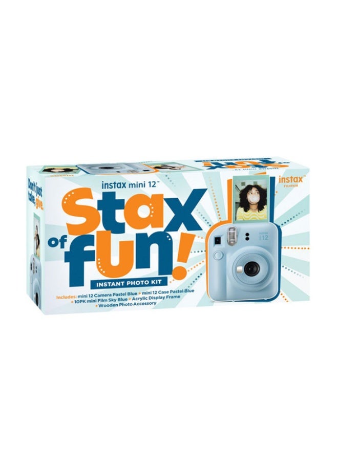 فوجي فيلم Fujifilm Instax Mini12 Instant Camera Kit (Pastel Blue) Mini12 Camera case Blue,instax mini film 10pk Sky Blue,Acrylic Photo Frame,Wooden Photo Bag Tag/ornament - Image 3