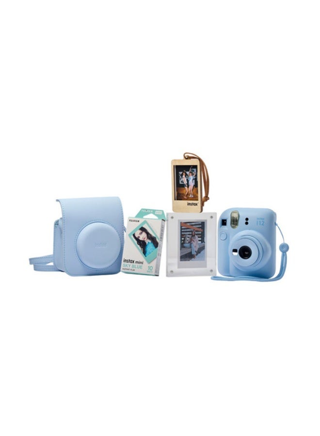 فوجي فيلم Fujifilm Instax Mini12 Instant Camera Kit (Pastel Blue) Mini12 Camera case Blue,instax mini film 10pk Sky Blue,Acrylic Photo Frame,Wooden Photo Bag Tag/ornament - Image 2