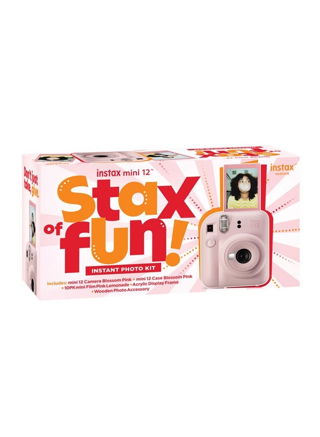 فوجي فيلم Fujifilm Instax Mini12 Instant Camera Kit (Blossom Pink) Mini12 Camera case Pink,nstax mini film 10pk Pink Lemonade,Acrylic Photo Frame,Wooden Photo Bag Tag/ornament - Image 3