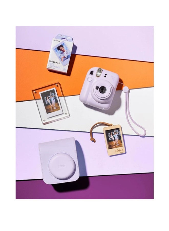 Fujifilm Instax Mini12 Instant Camera Kit (Lilac Purple) Mini12 Camera case Purple,instax mini film 10pk Soft lavender, Acrylic Photo Frame,Wooden Photo Bag Tag/ornament - Image 5