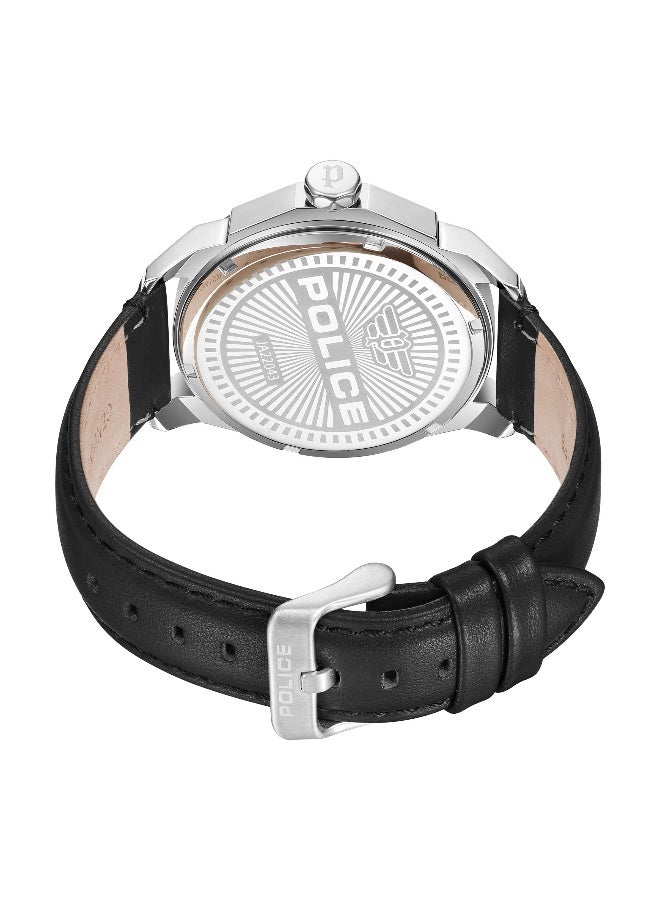 بوليس ساعة أنالوج لاويكا بقرص أسود وحزام جلد أسود - 46 مم - Image 3