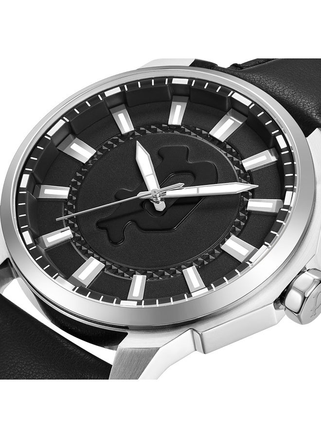 بوليس ساعة أنالوج لاويكا بقرص أسود وحزام جلد أسود - 46 مم - Image 4