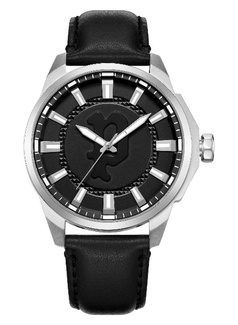 بوليس ساعة أنالوج لاويكا بقرص أسود وحزام جلد أسود - 46 مم - Image 1