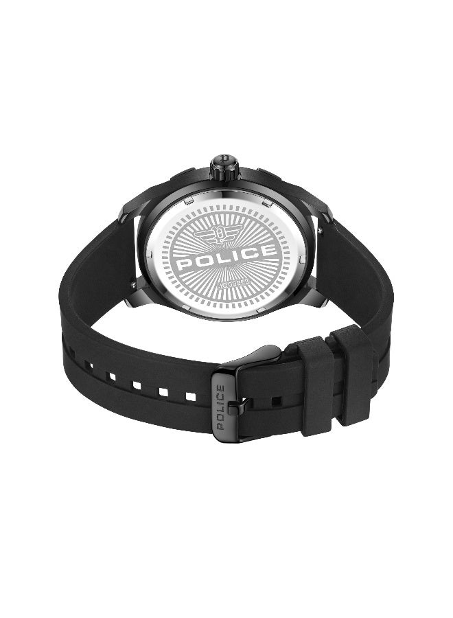 POLICE Men's Chokery Black Dial Black Silicone Strap Multifunction Watch - 44mm - Image 4