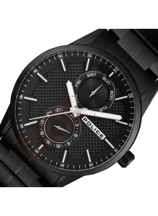 POLICE Men's Branson Gun Black Dial Black Stainless Steel Bracelet Multifunction Watch - 45mm - Image 2