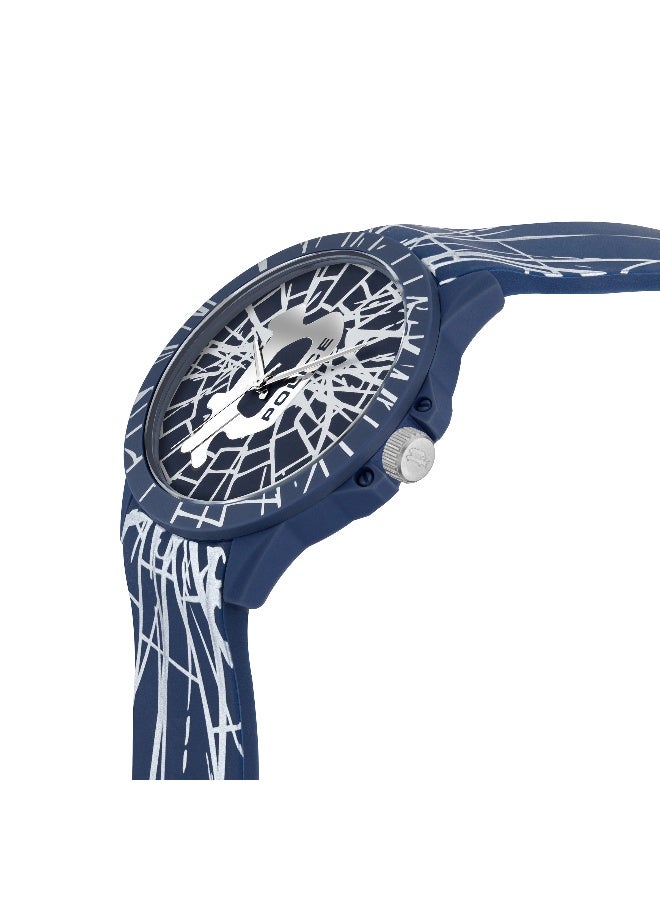 بوليس ساعة أنالوج للرجال والنساء بقرص أزرق وحزام سيليكون أزرق - 40.7 مم - Image 3