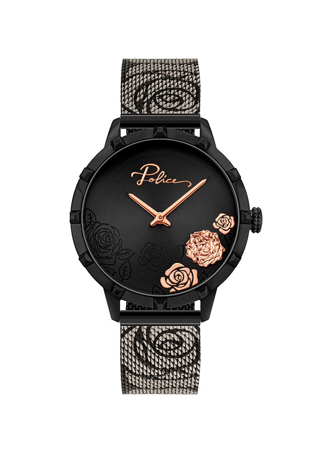 POLICE Women's Marietas Black Dial Black Stainless Steel Bracelet Analog Watch - 36mm