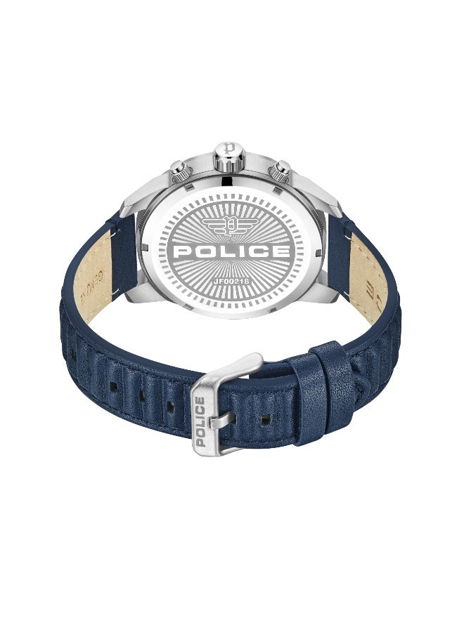 POLICE Men's Neist Blue Dial Blue Leather Strap Multifunction Watch - 45mm - Image 3