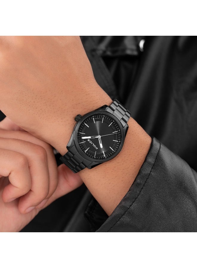 POLICE Men's Grille Black Dial Black Stainless Steel Bracelet Analog Watch - 42mm - Image 5