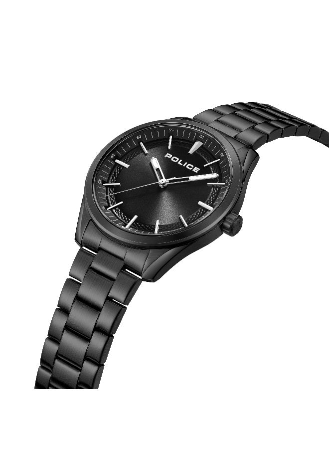 POLICE Men's Grille Black Dial Black Stainless Steel Bracelet Analog Watch - 42mm - Image 2