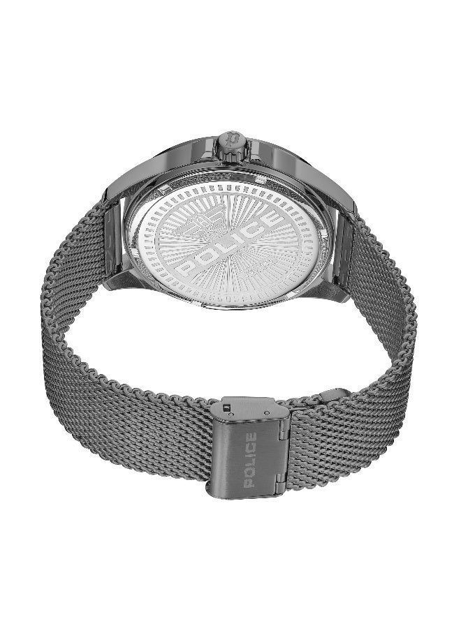 POLICE Men's Barwara Burgundy Dial Gunmetal Stainless Steel Bracelet Analog Watch - 45mm - Image 3