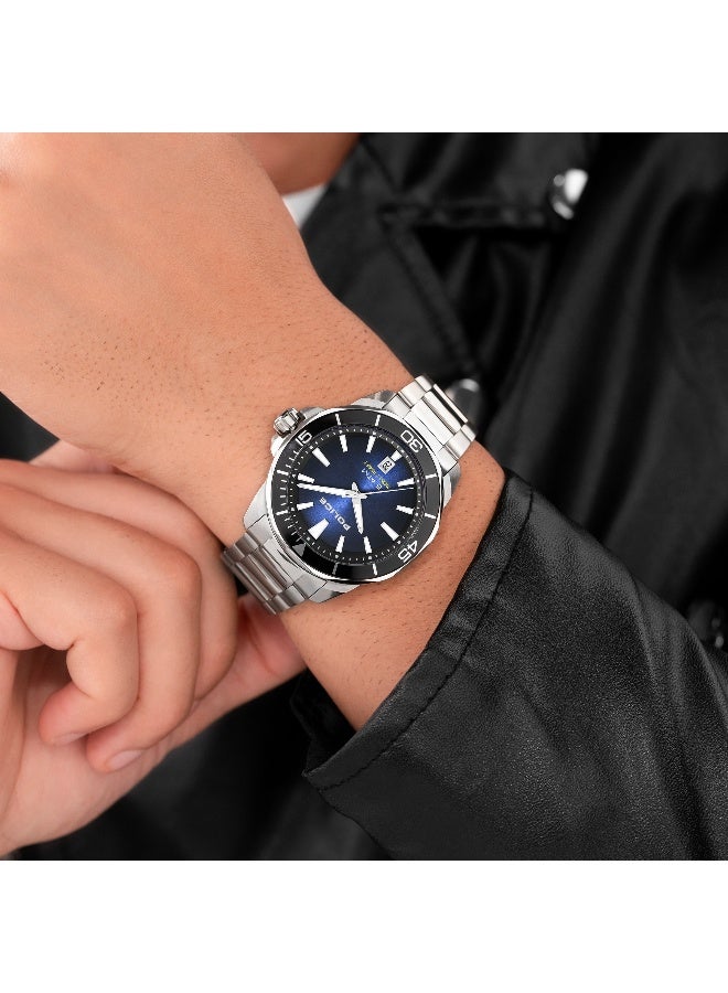 POLICE Men's Thornton Blue Dial Silver Metal Bracelet Analog Watch - 43mm - Image 5