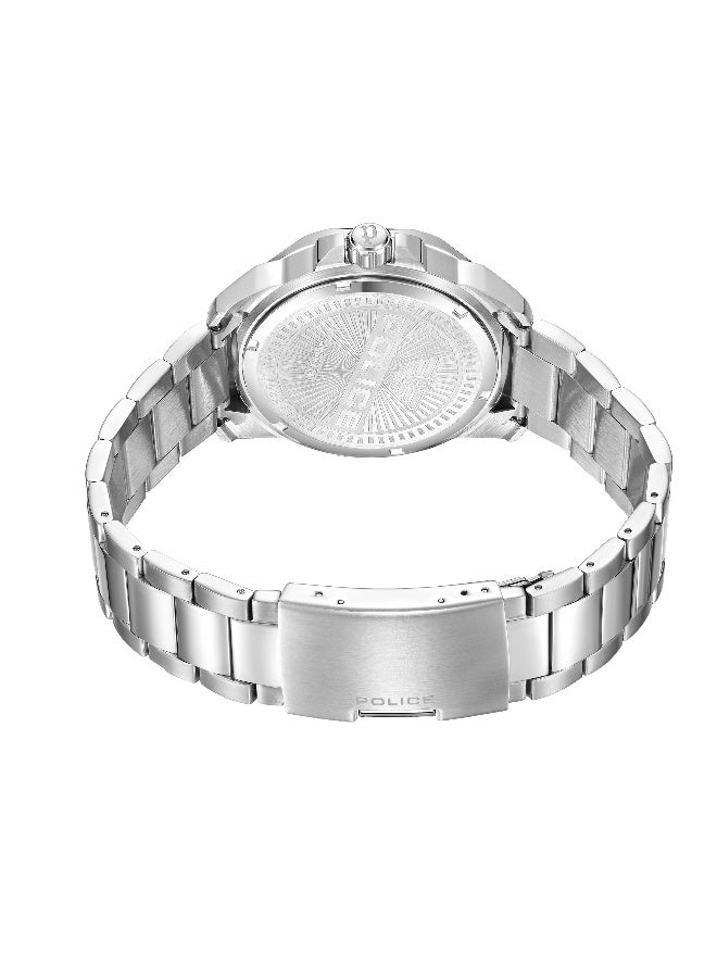 POLICE Men's Thornton Blue Dial Silver Metal Bracelet Analog Watch - 43mm - Image 3