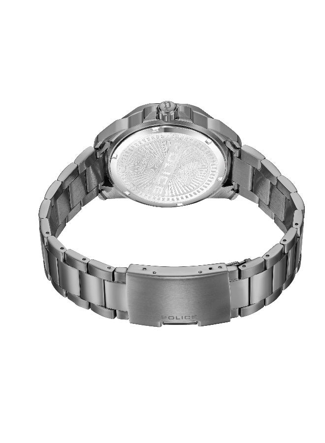 بوليس ساعة أنالوج برباط معدني رمادي Gunmetal بقرص بورجوندي - 43 مم - Image 3