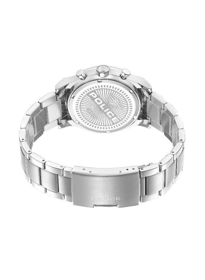 POLICE Men's Polysh Blue Dial Silver Stainless Steel Bracelet Multifunction Watch - 42mm - Image 4