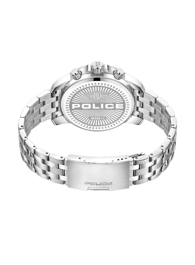 POLICE Men's Mensor Blue Dial Silver Metal Bracelet Multifunction Watch - 44mm - Image 3